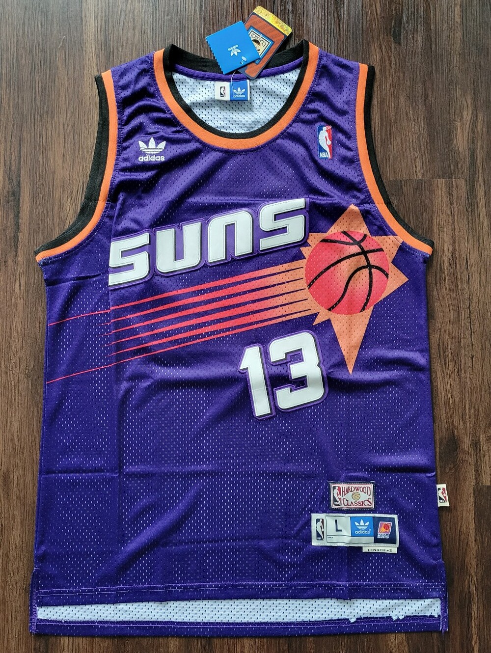 Steve Nash Phoenix Suns #13 Adidas Hardwood Classics Retro Jersey Men's L NWT